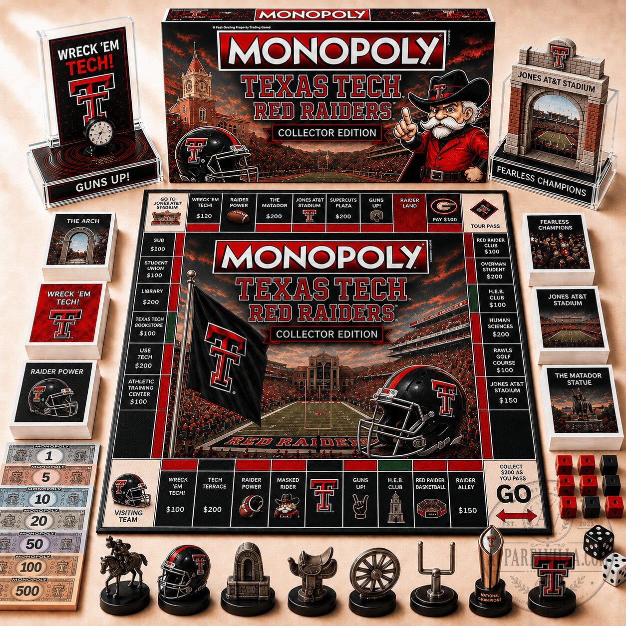 Texas Tech Red Raiders Monopoly Collector Edition Board Game