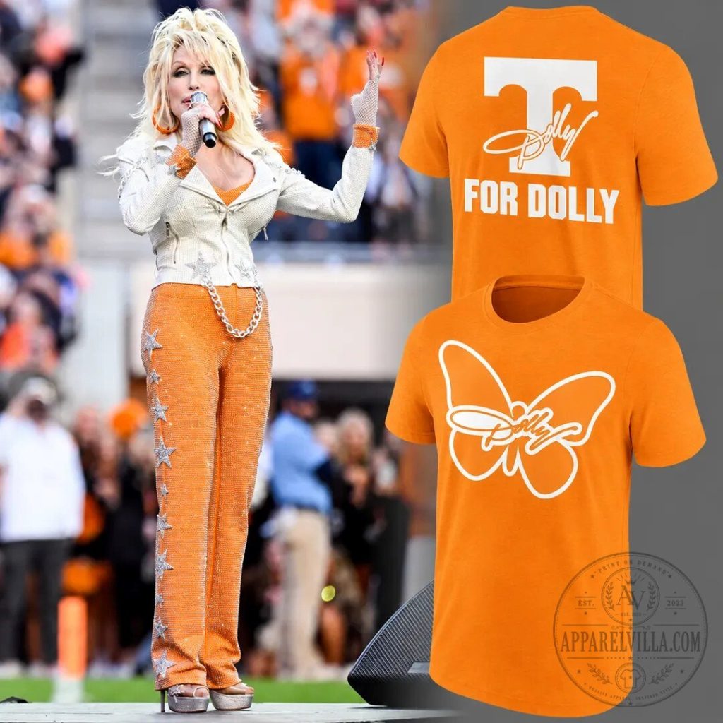 Butterfly T-Shirt Featuring Dolly Parton and Tennessee Volunteers Football