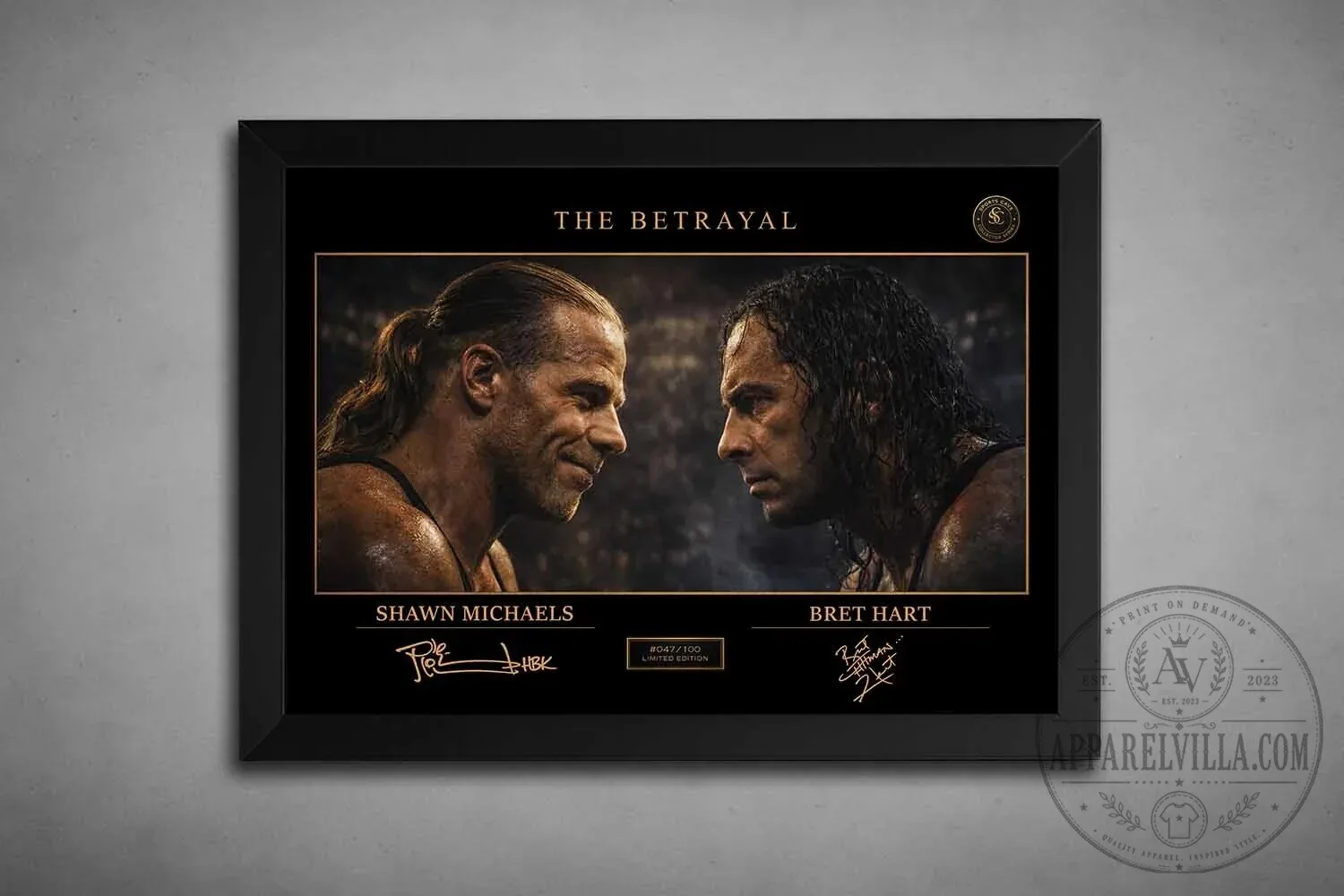 Shawn Michaels and Bret Hart The Betrayal Limited Edition Wall Art