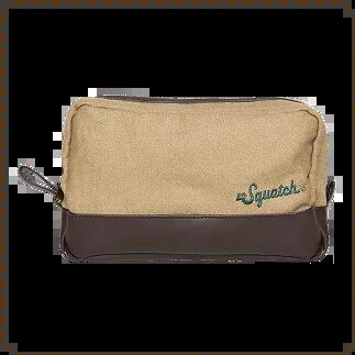 Dr. Squatch Embroidered Canvas and Leather Toiletry Bag