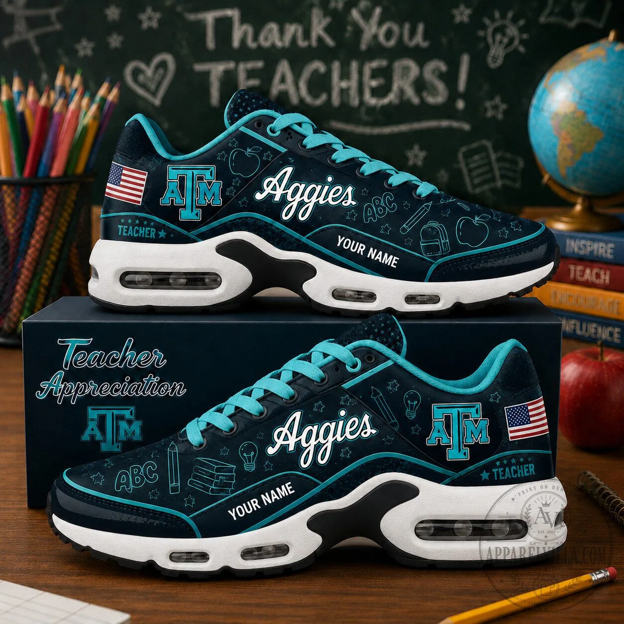 Texas A&M Aggies Teacher Appreciation Personalized Sneakers