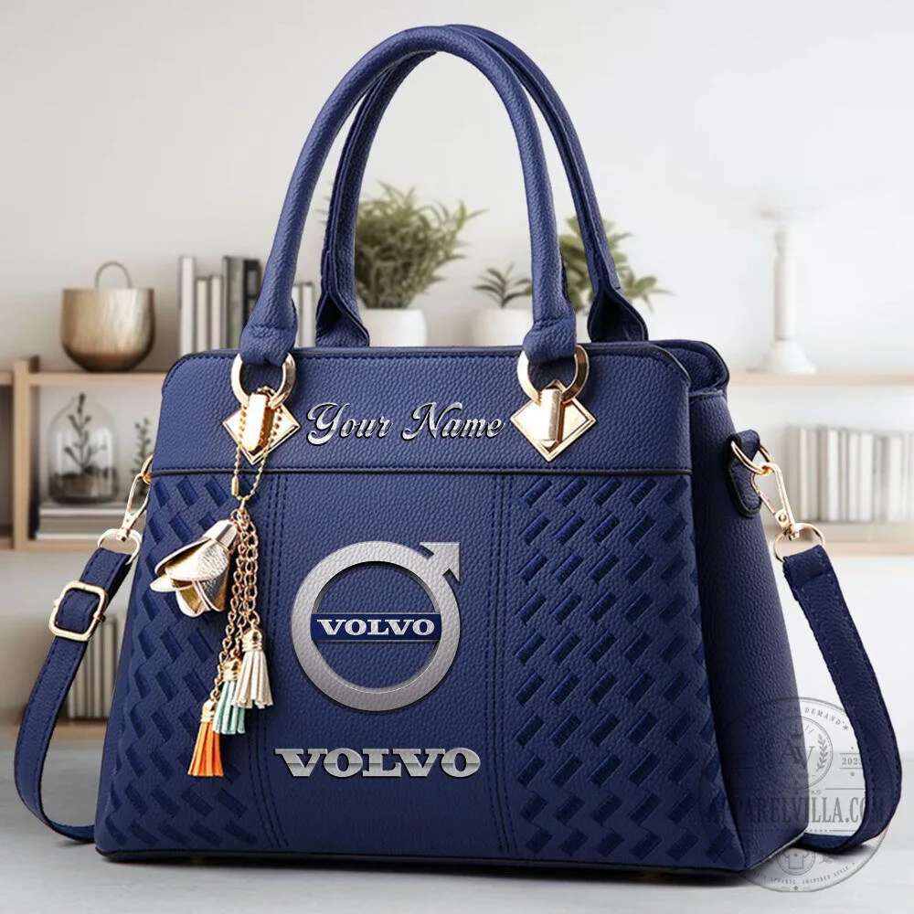 Volvo Personalized Custom Name Blue Handbag Purse