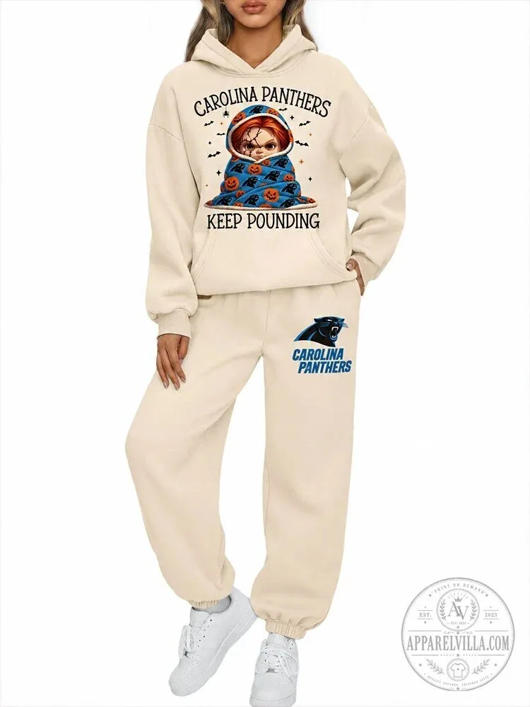 Carolina Panthers Chucky Halloween Keep Pounding Hoodie Sweatshirt
