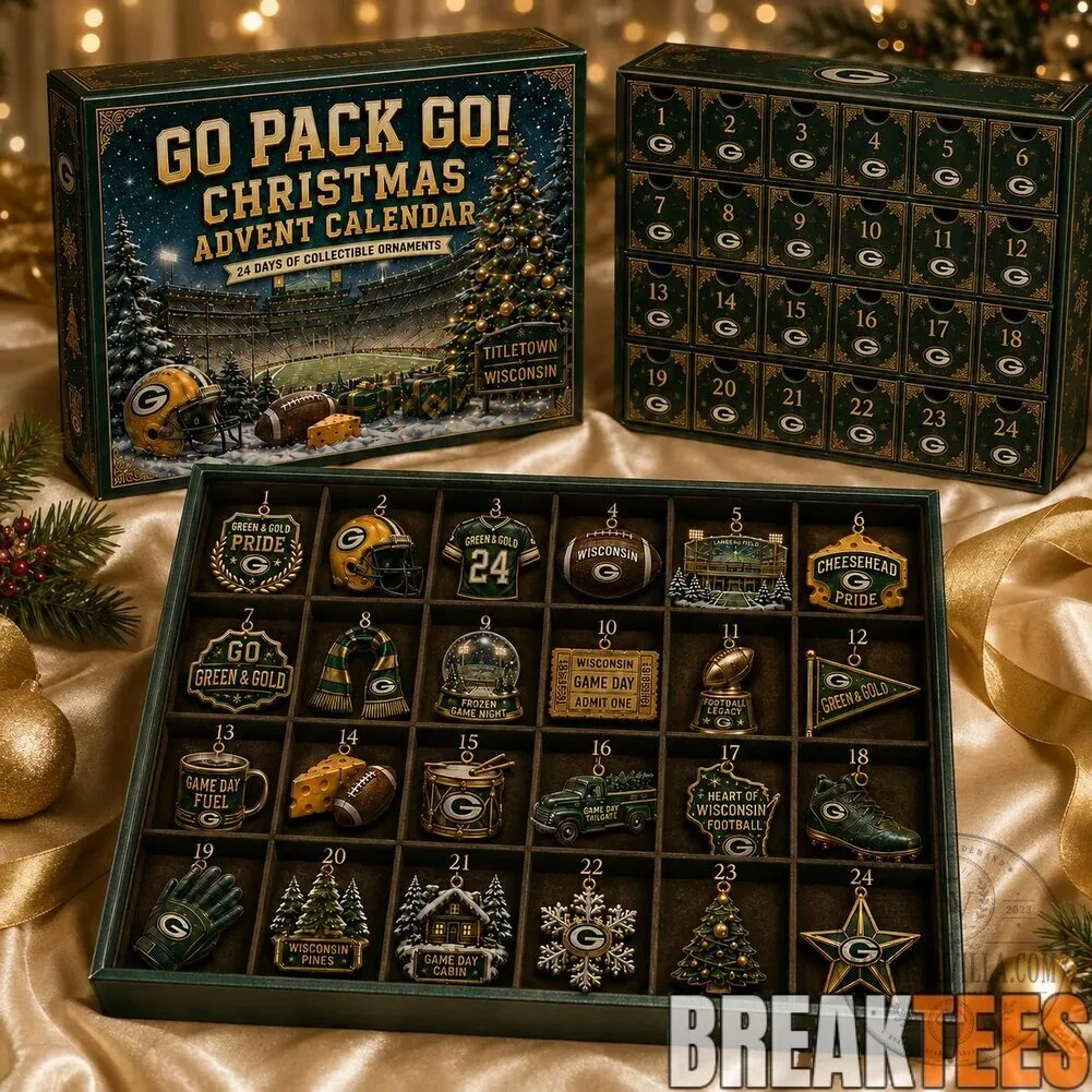 Green Bay Packers Christmas Advent Calendar with 24 Collectible Ornaments