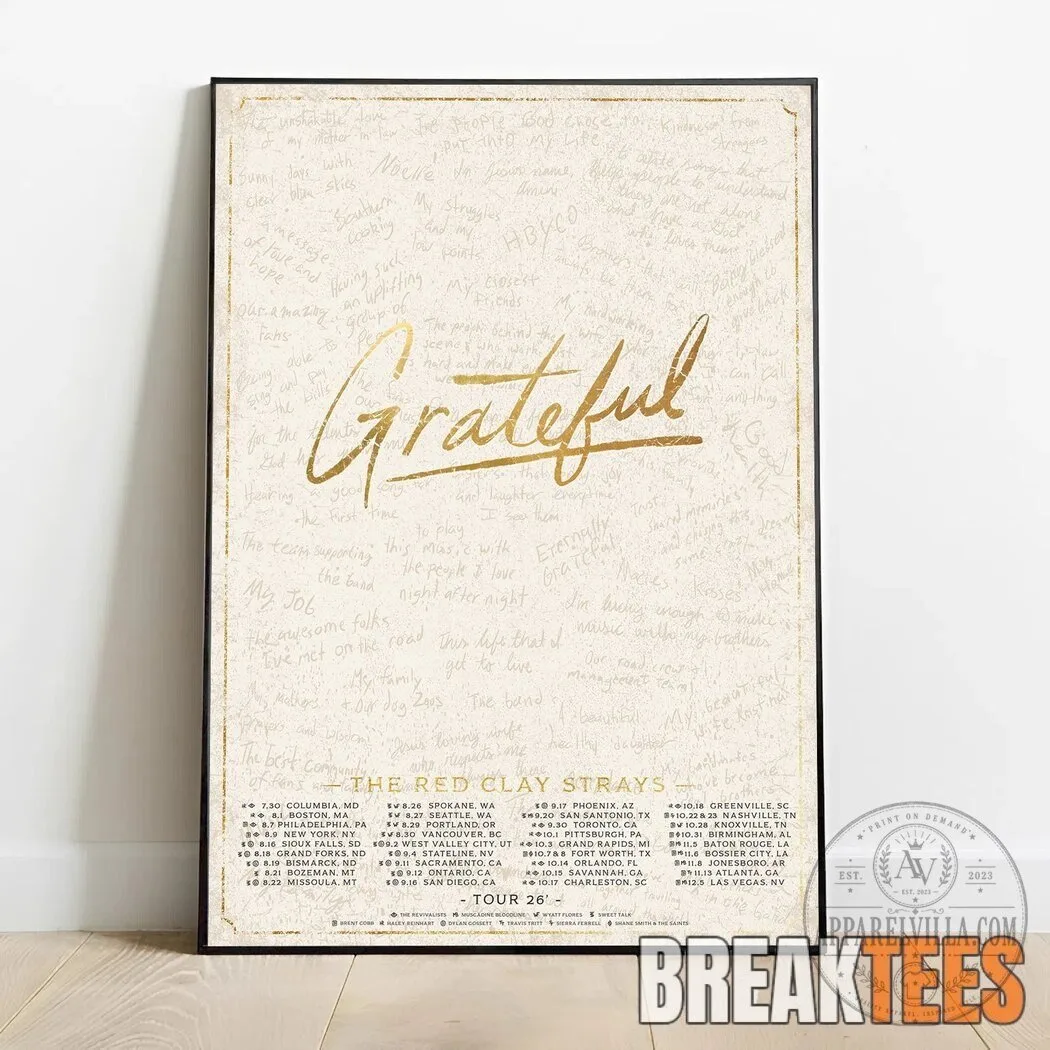 The Red Clay Strays The Grateful Tour 2024 Concert Schedule Poster