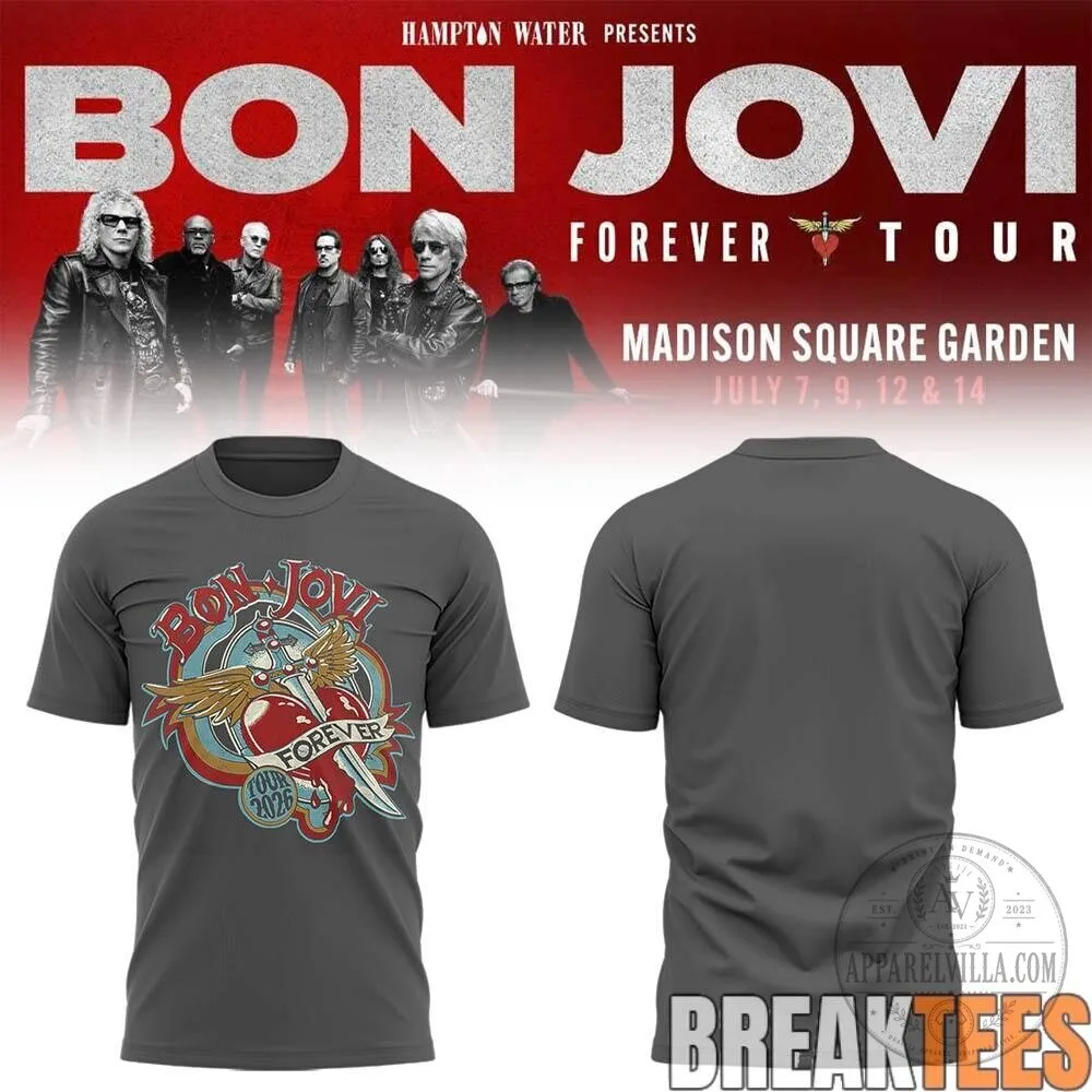 Bon Jovi Forever Tour 2026 Madison Square Garden Concert T-Shirt