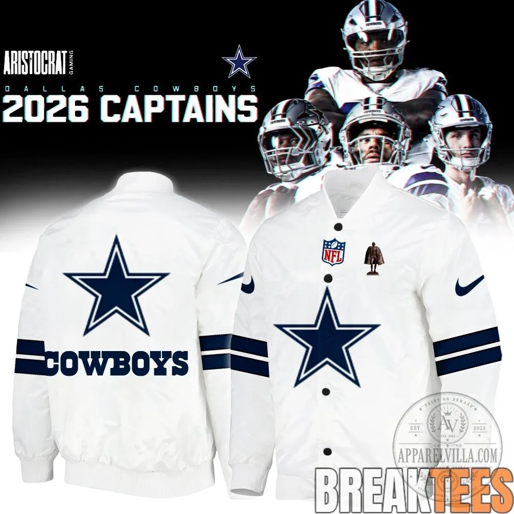 Dallas Cowboys NFL Star Logo White Bomber Jacket