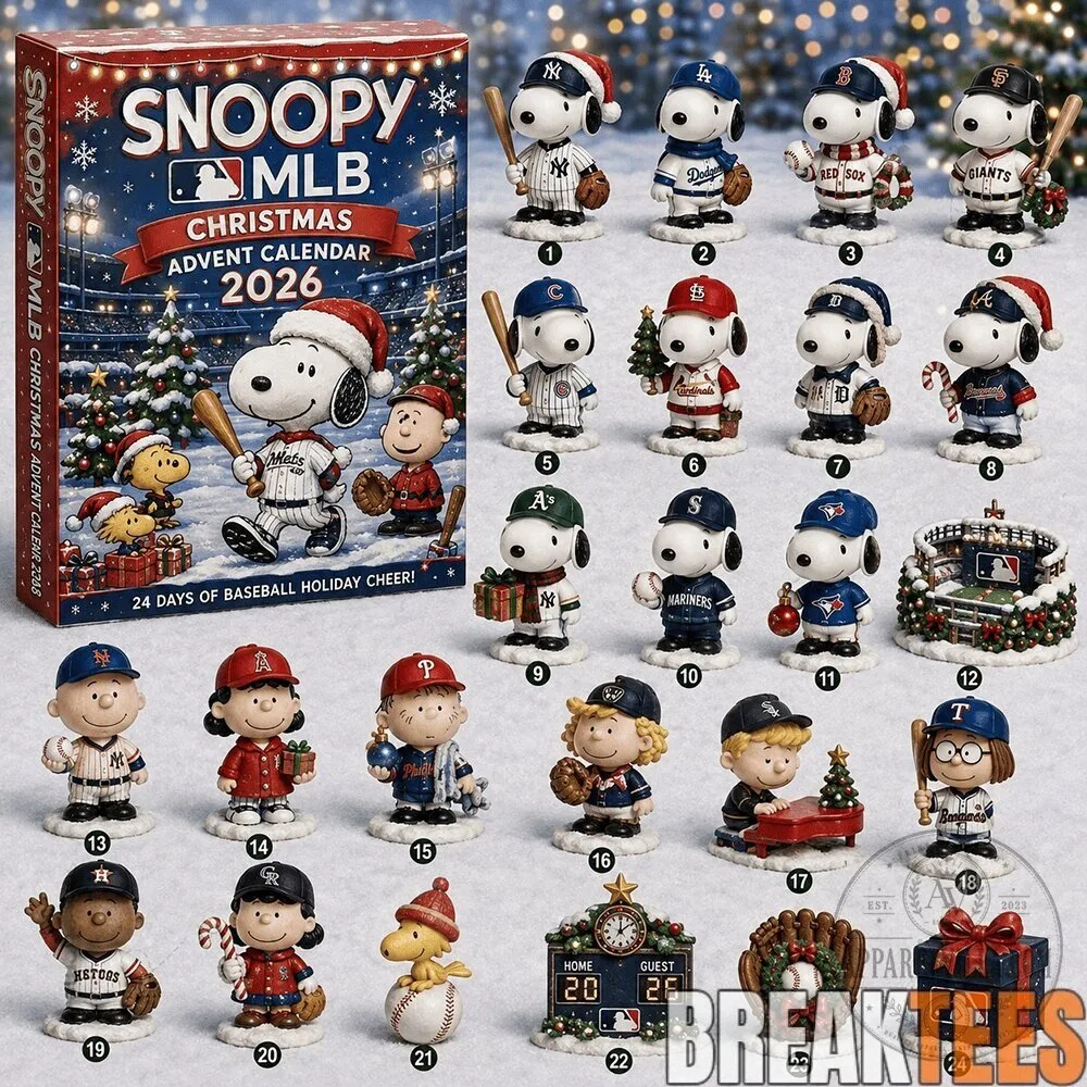 Snoopy Peanuts MLB Christmas Advent Calendar 2026 Baseball Holiday Decor