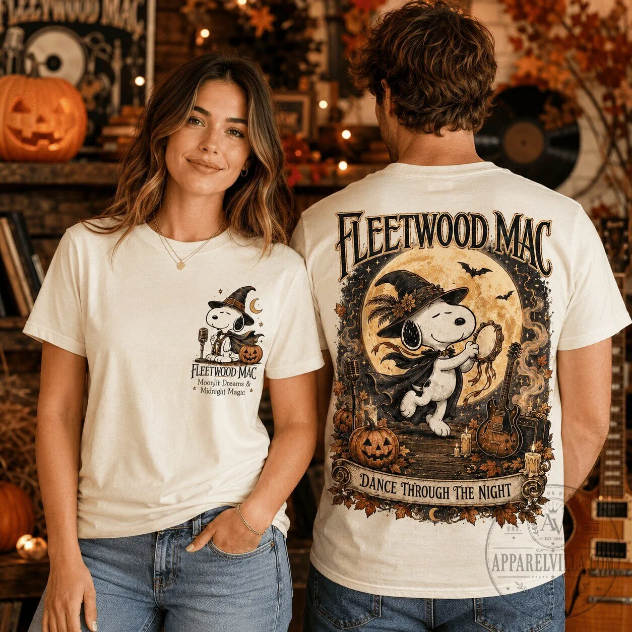 Fleetwood Mac Snoopy Dance Through the Night Halloween T-Shirt
