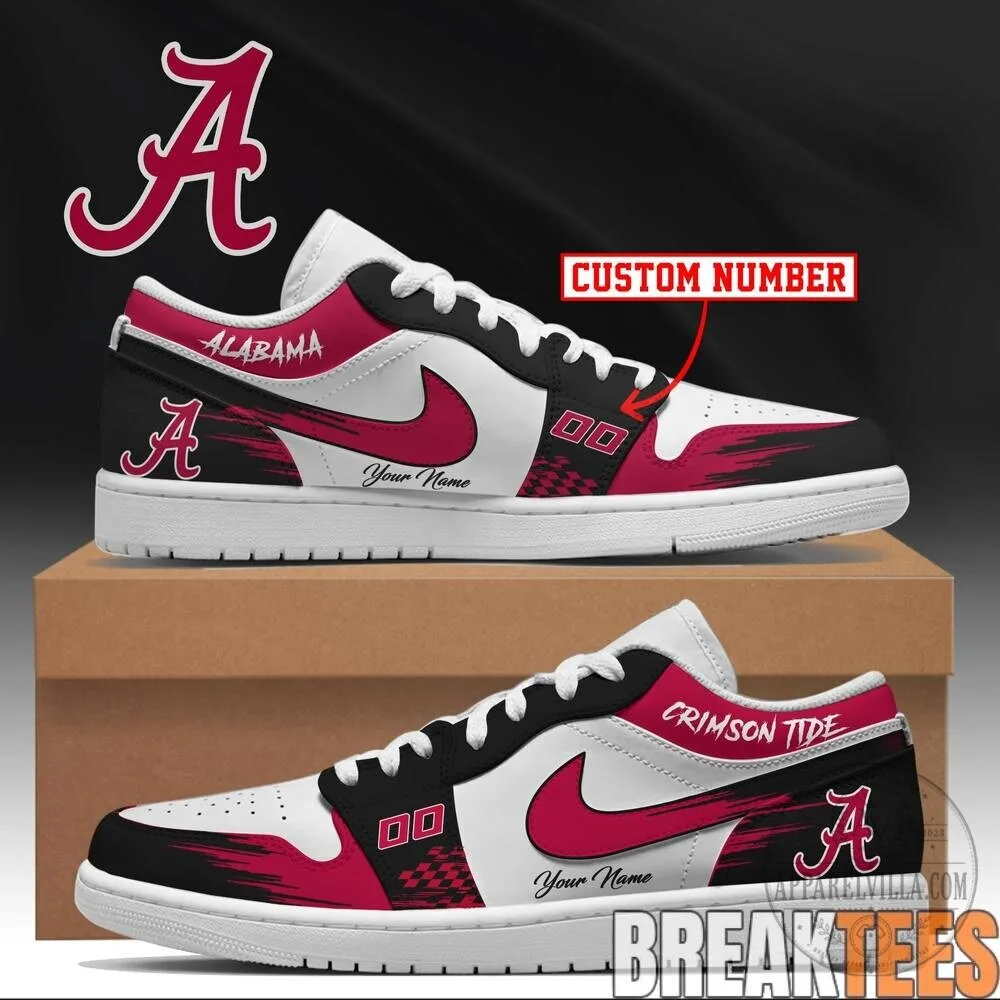Alabama Crimson Tide Custom Name And Number Fan Shoes