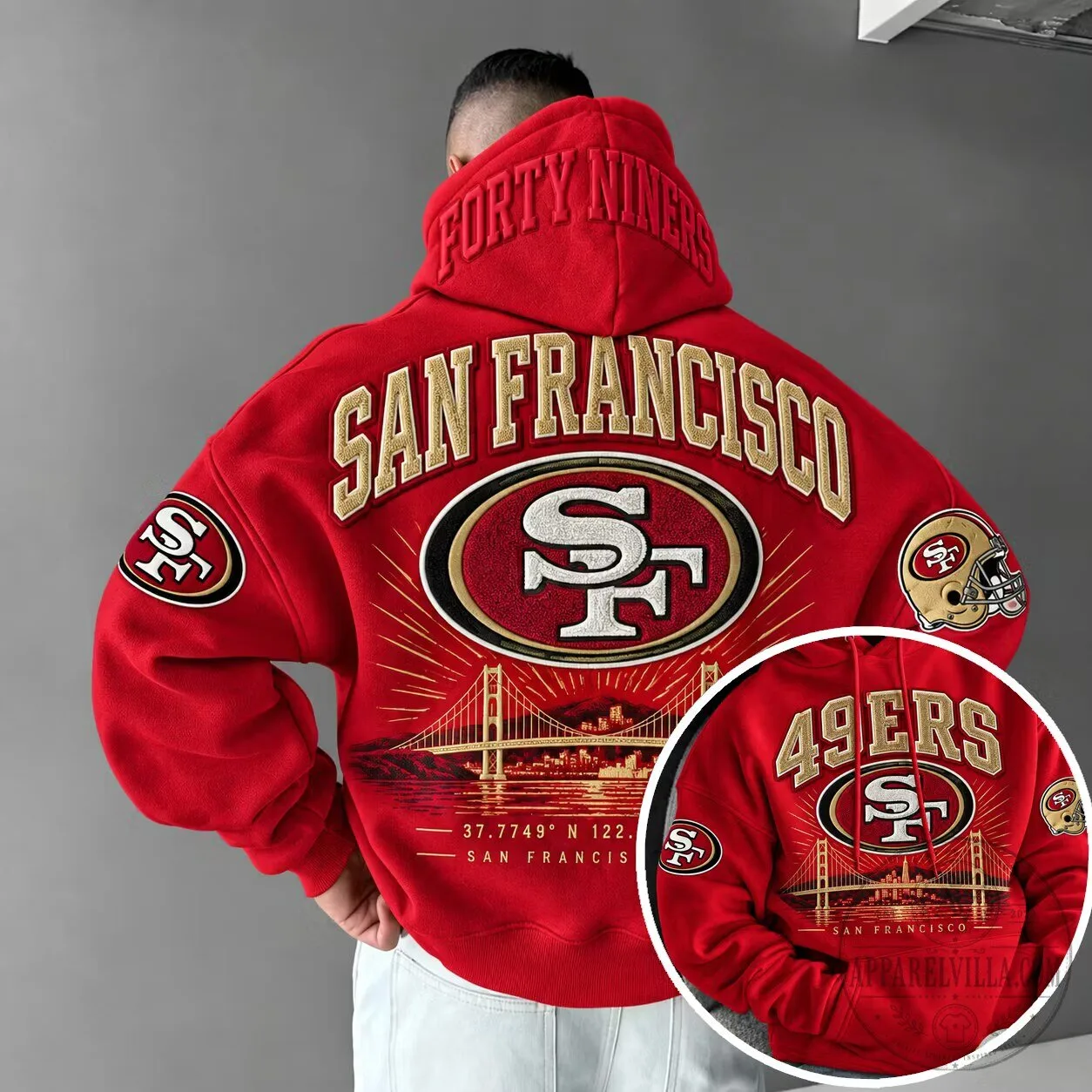 San Francisco 49ers Golden Gate Bridge NFL Football Team Red Hoodie
