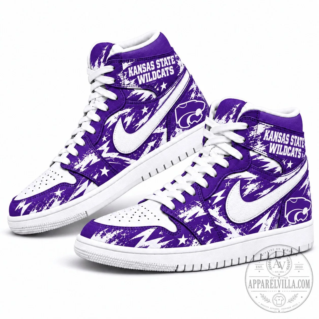 Kansas State Wildcats Graffiti Style High-Top Sneakers