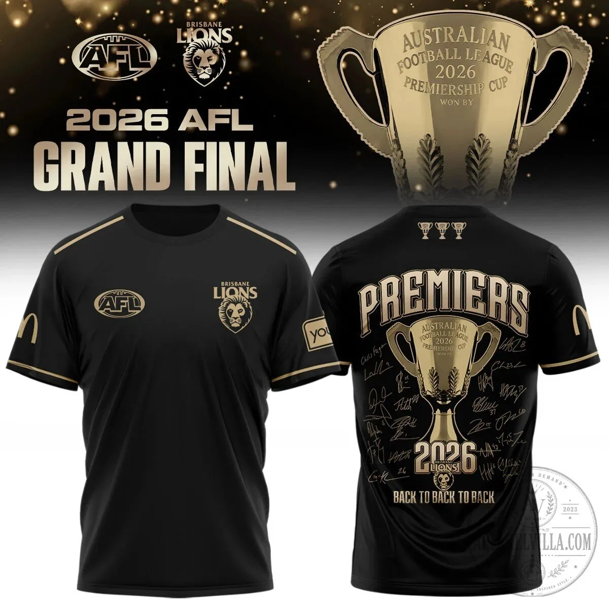 2026 Grand Final Premiers T-Shirt for Brisbane Lions of the Australian Football League