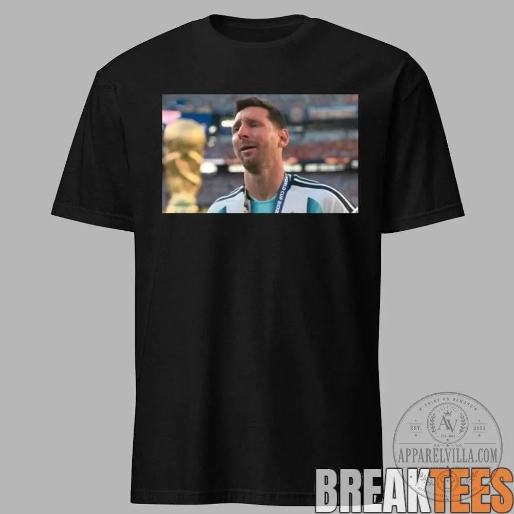 Lionel Messi Crying FIFA World Cup 2022 Champion Black T-Shirt