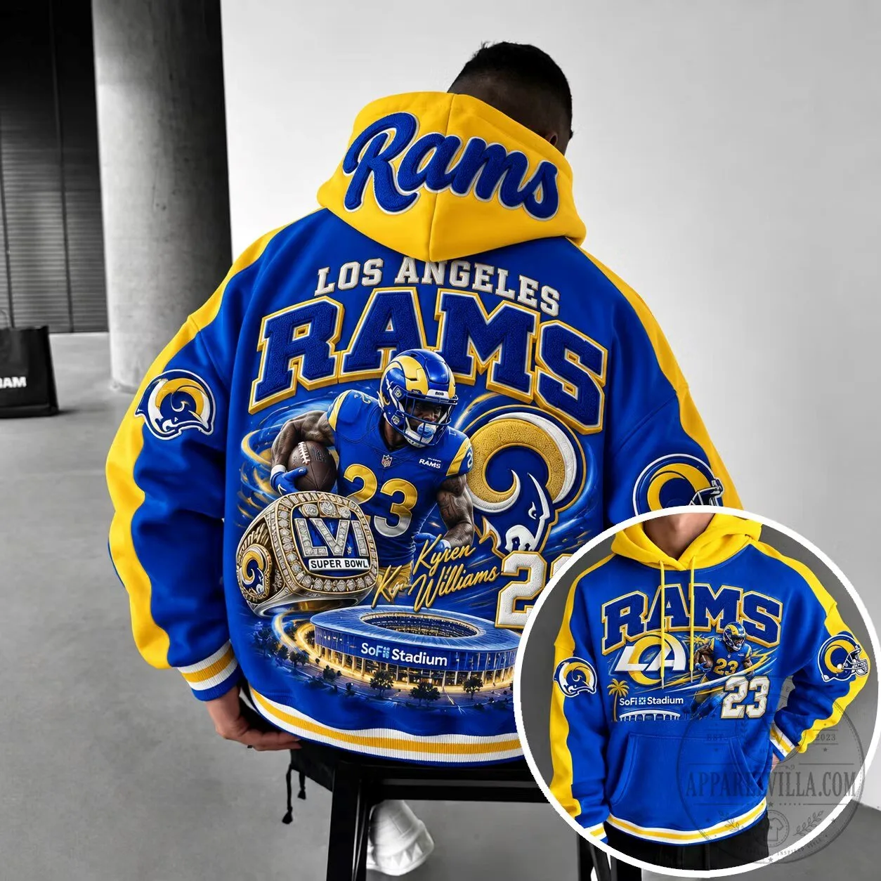 Los Angeles Rams Kyren Williams Super Bowl LVI Champions Hoodie