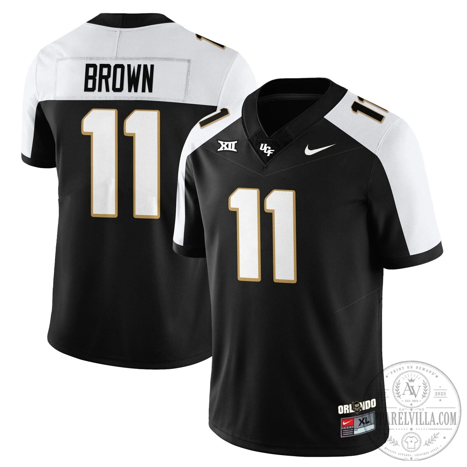 UCF Football Black and White Stitched Game Day Jersey