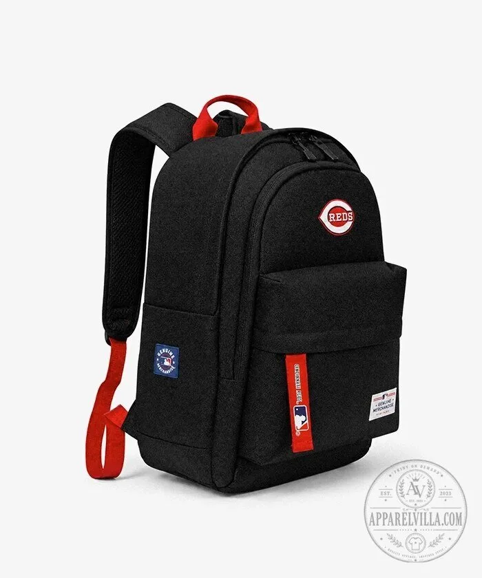 Cincinnati Reds Major League Baseball Team Logo Black Backpack