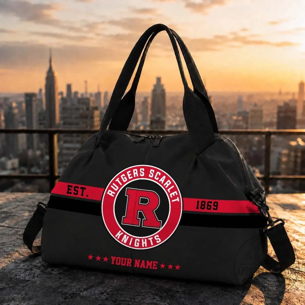 Rutgers Scarlet Knights Personalized Black Travel Bag Rutgers Scarlet Knights Personalized Black Travel Bag
