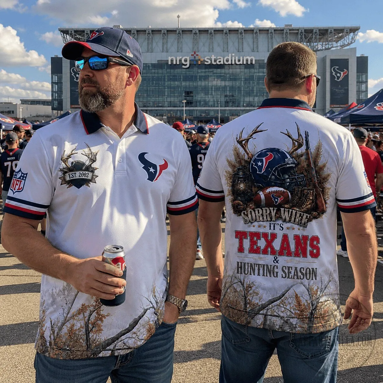 Houston Texans Football Hunting Season Funny Polo Shirt
