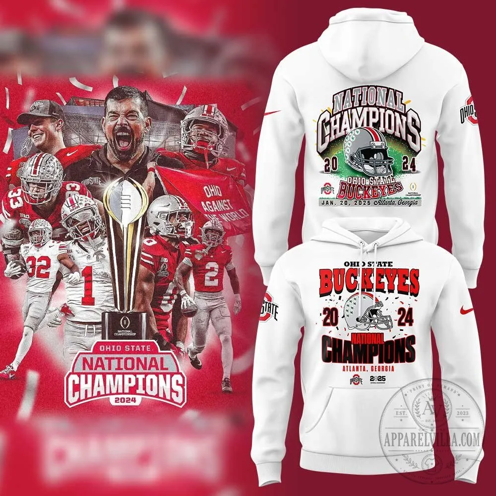 Ohio State Football 2024 National Champions White Hoodie