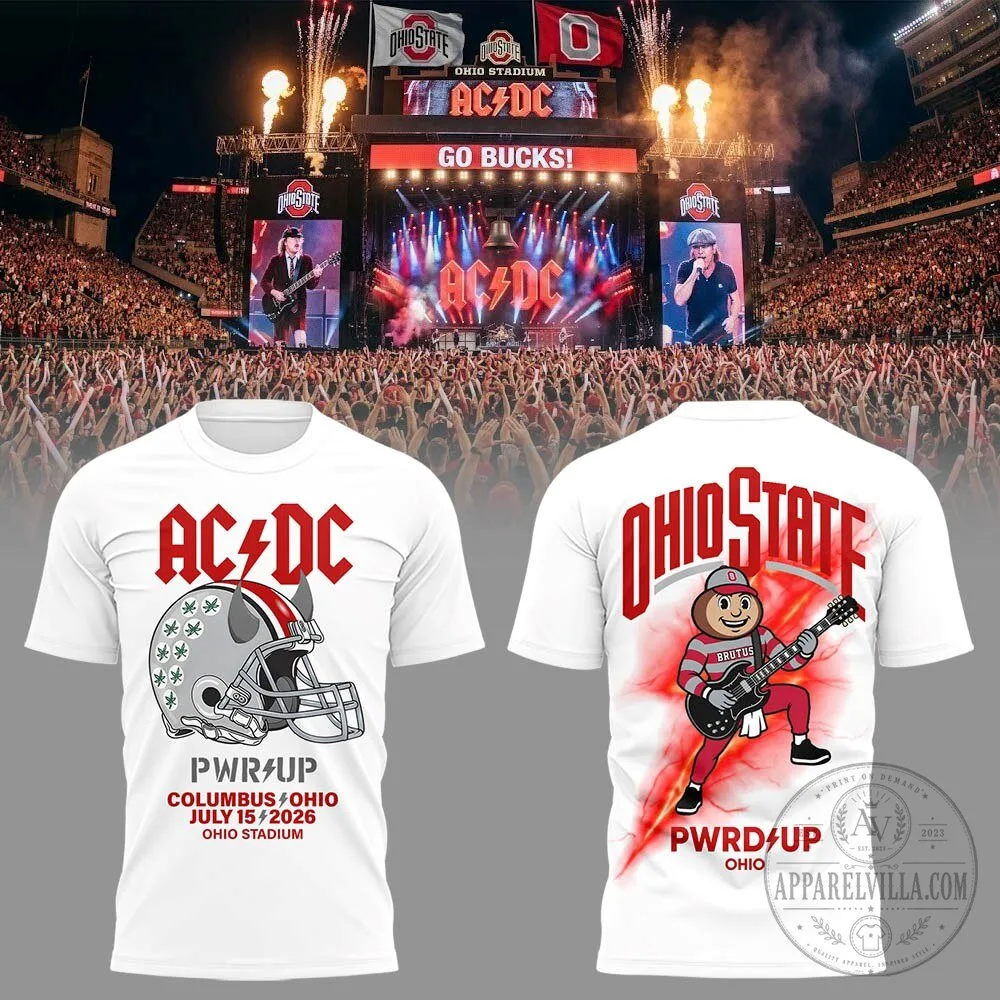 2026 Concert T-Shirt for AC/DC Power Up Tour - Ohio State Football Edition