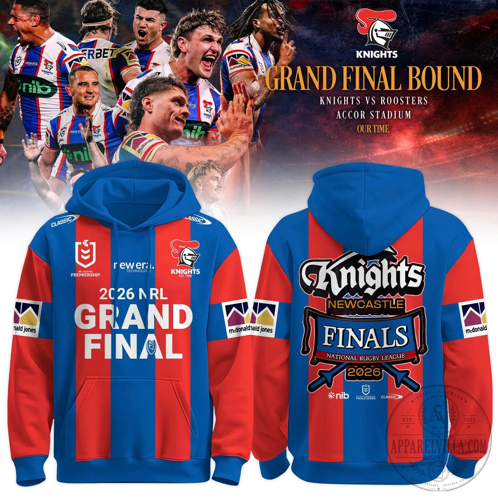 2026 Grand Final Hoodie - Newcastle Knights National Rugby League Merchandise