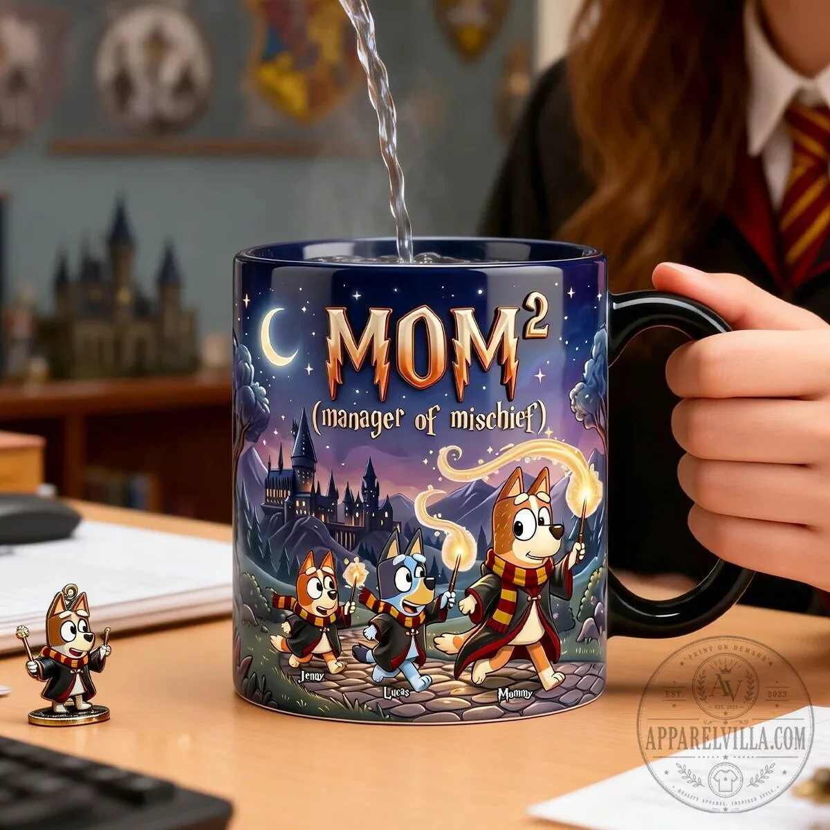 Bluey Family Harry Potter Style Manager of Mischief Mom Heat Changing Mug