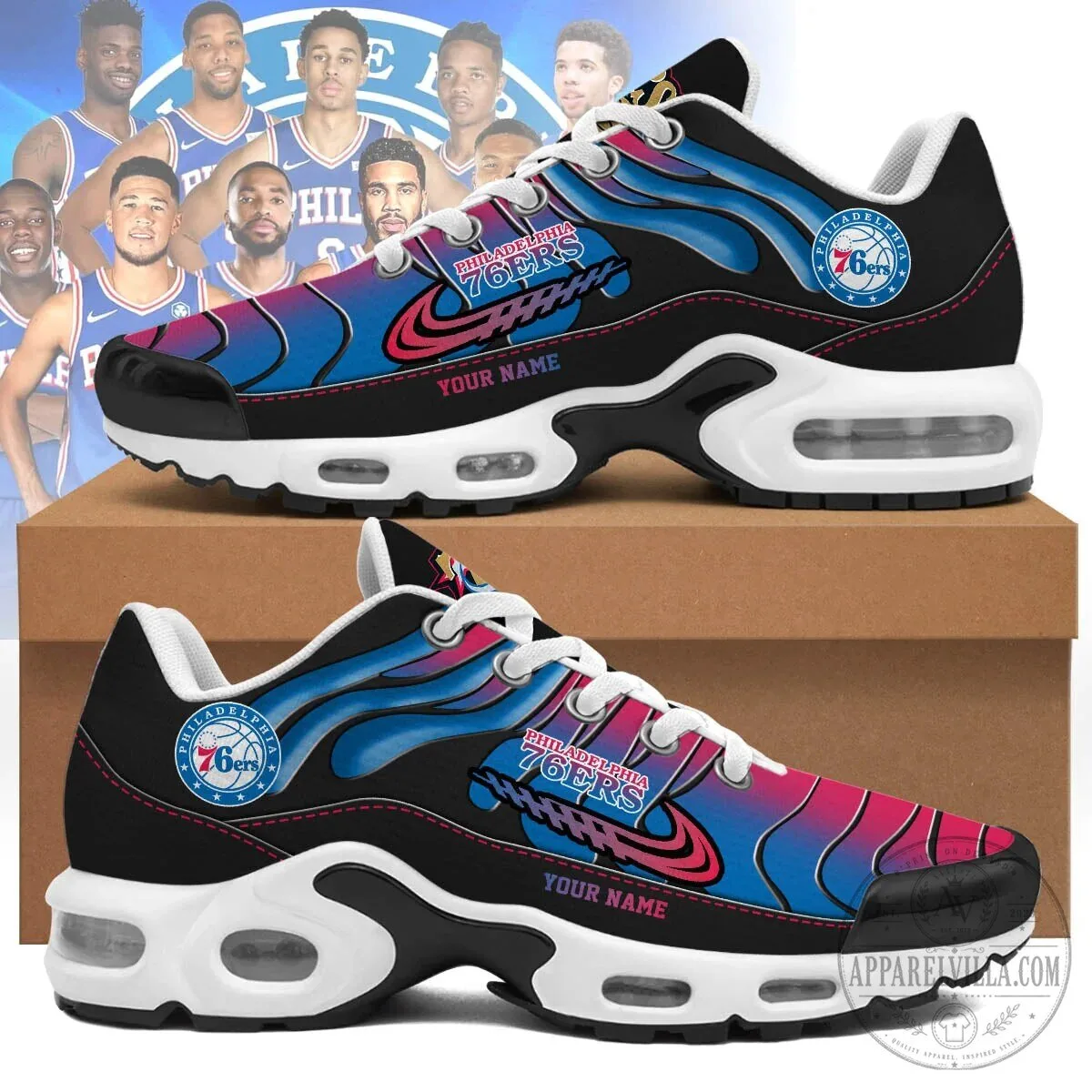 76ers Philadelphia Personalized Air Max Style Running Shoes