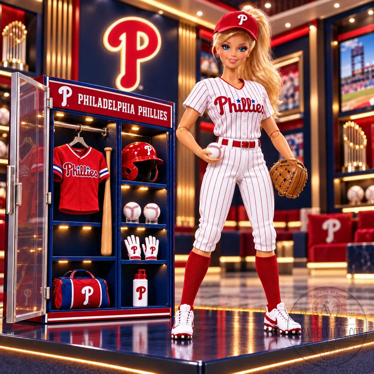 Philadelphia Phillies Barbie Doll Commemorative Baseball Figure