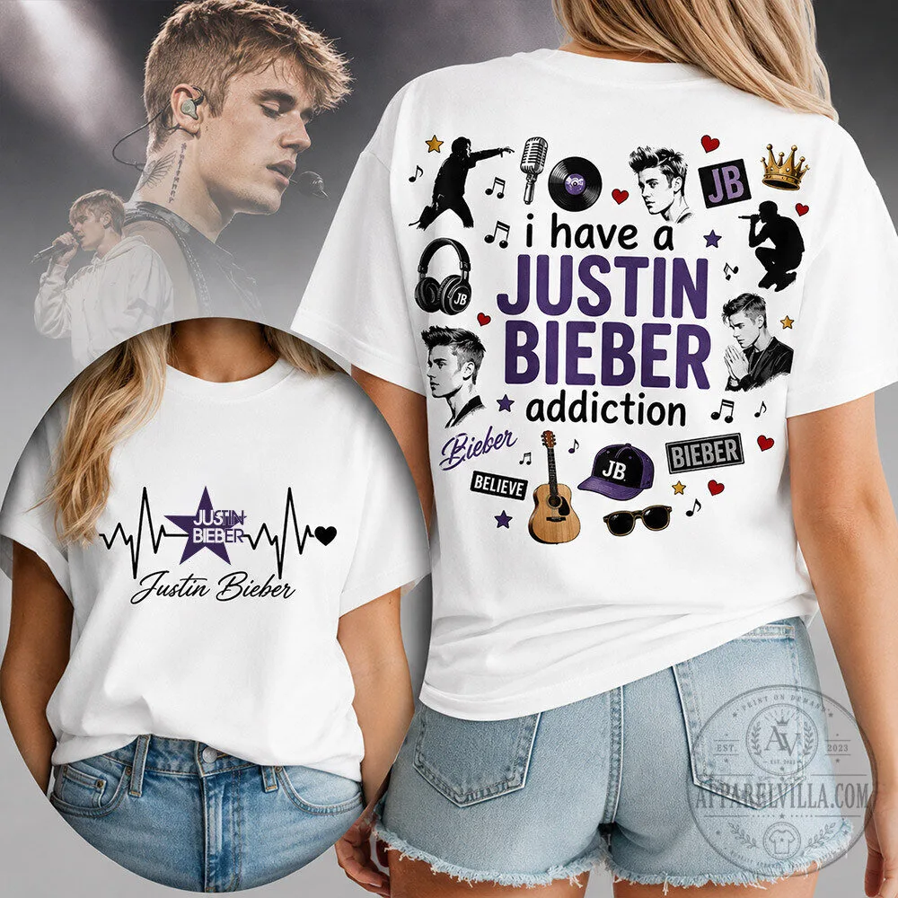 Justin Bieber Shirt, I Have A Justin Bieber Addiction Fan T-Shirt