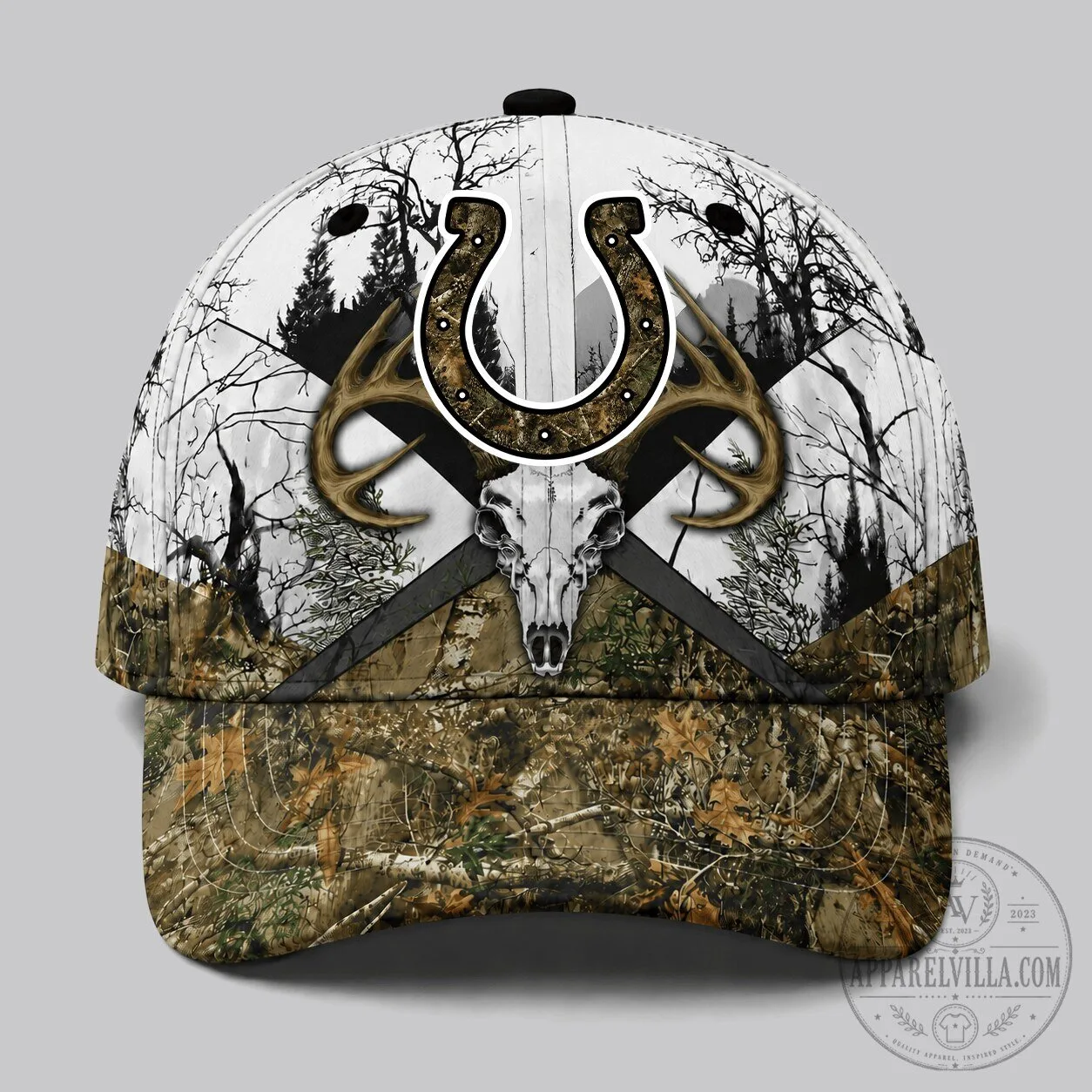Indianapolis Colts Hunting Camouflage Deer Skull Outdoor Fan Cap Hat