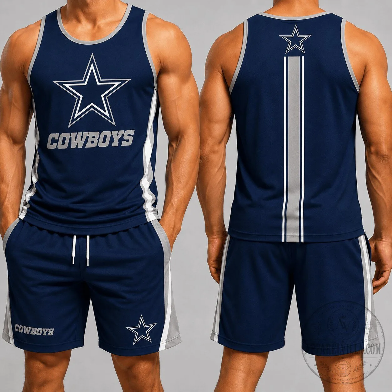 Dallas Cowboys NFL Football Team Star Logo Athletic Tank Top and Shorts Set 1 Dallas Cowboys NFL Football Team Star Logo Athletic Tank Top and Shorts Set