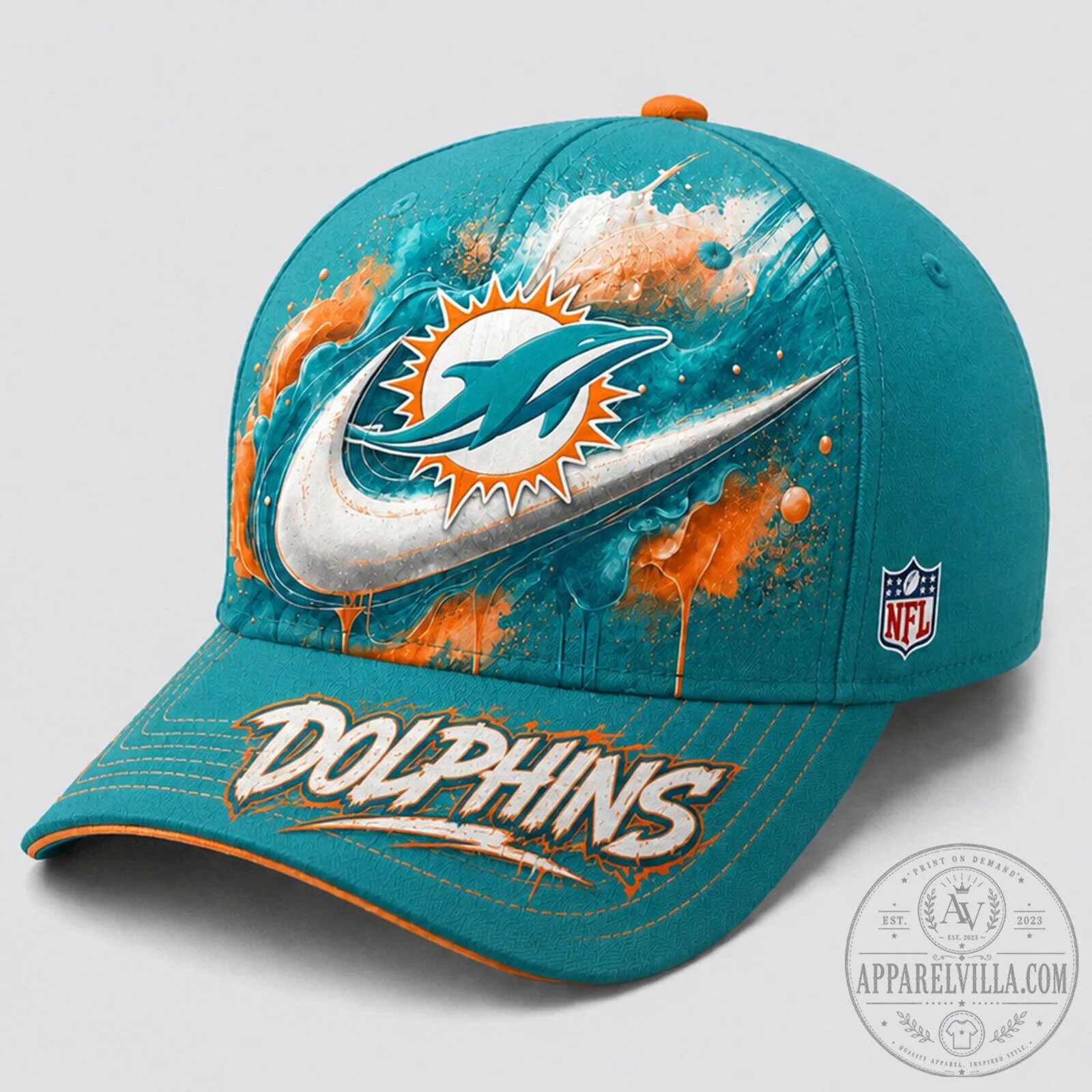 Miami Dolphins NFL Paint Burst Fan Pride Classic Cap Hat