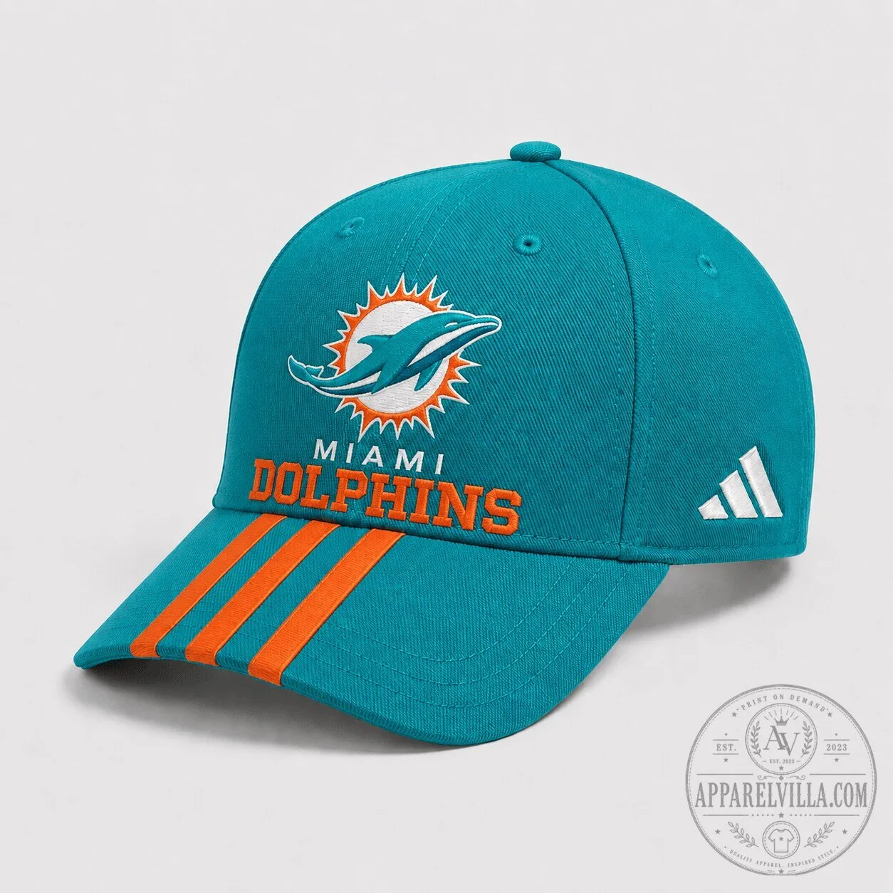Miami Dolphins NFL Football Team Logo Aqua Blue Baseball Cap Hat
