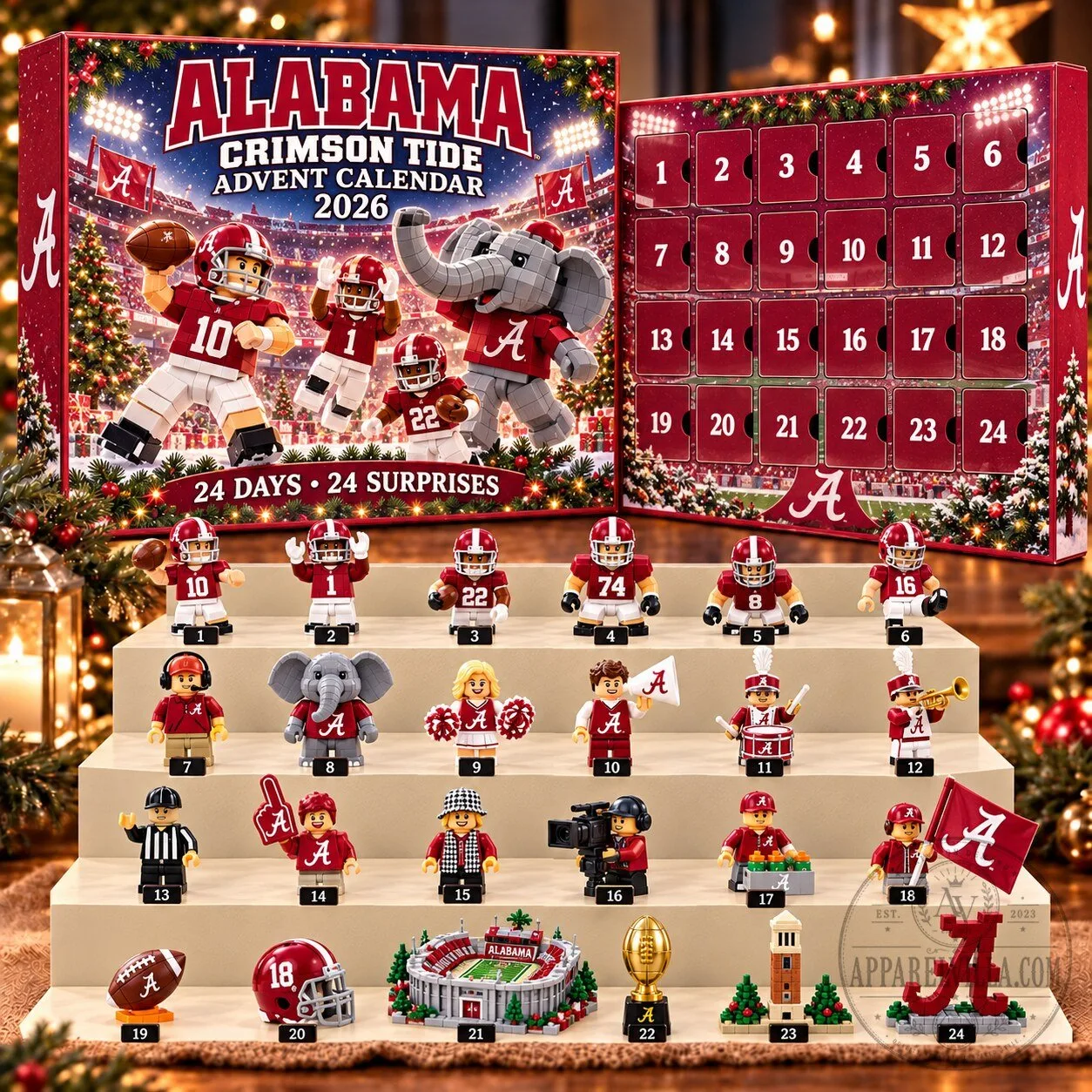 Alabama Crimson Tide 2026 College Football Advent Calendar with Minifigures
