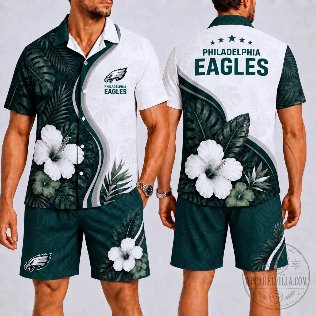 Philadelphia Eagles Fan Shirt Tropical Floral Hawaiian Shirt