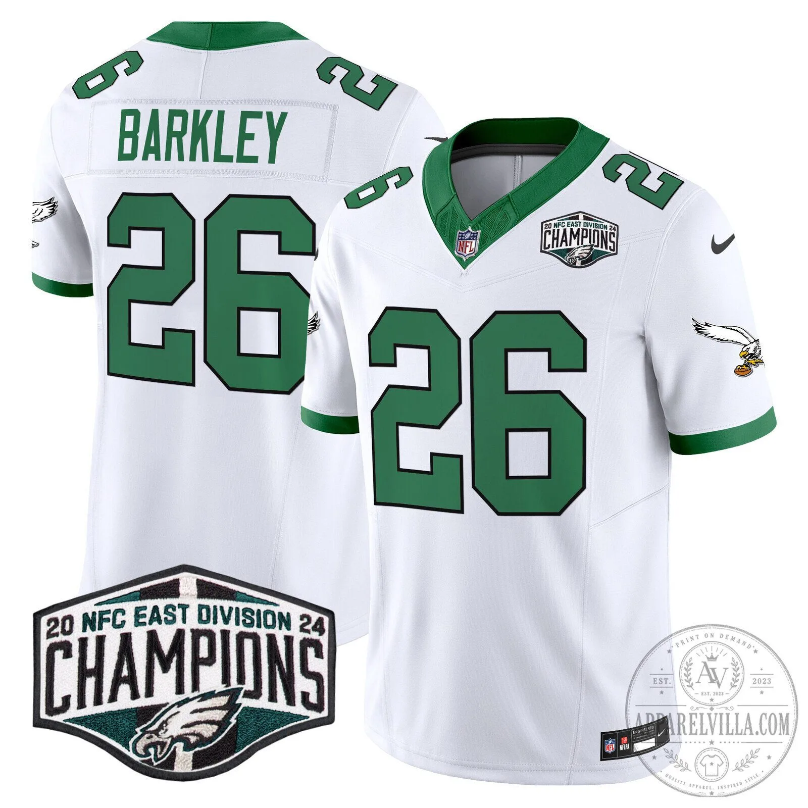 Philadelphia Eagles 2024 NFC East Division Champions Saquon Barkley Football Jersey