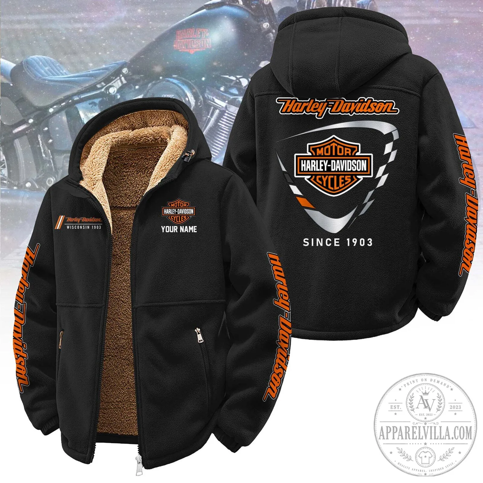 Harley-Davidson Motorcycle Fleece Jacket
