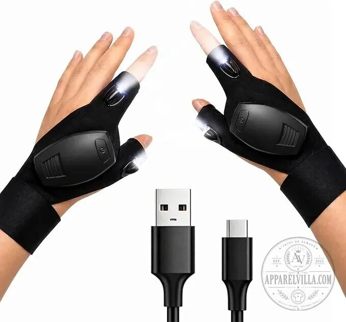 Rechargeable LED Flashlight Gloves Hands-Free Finger Lights