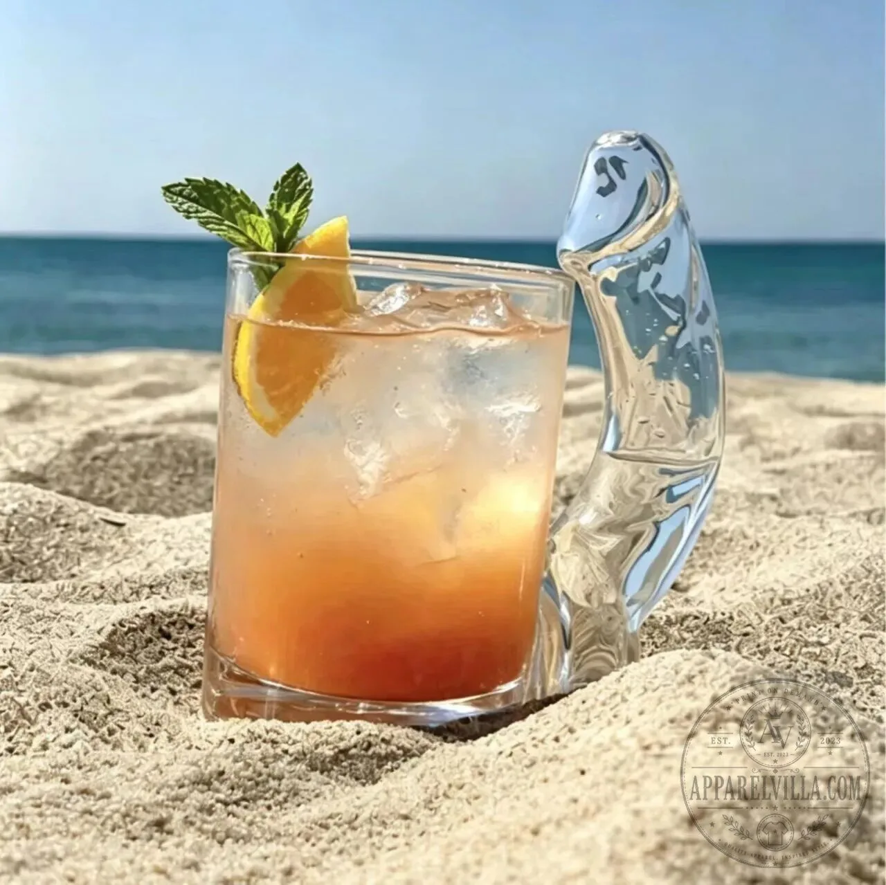 Novelty Penis Shaped Handle Drinking Glass for Cocktails and Beverages