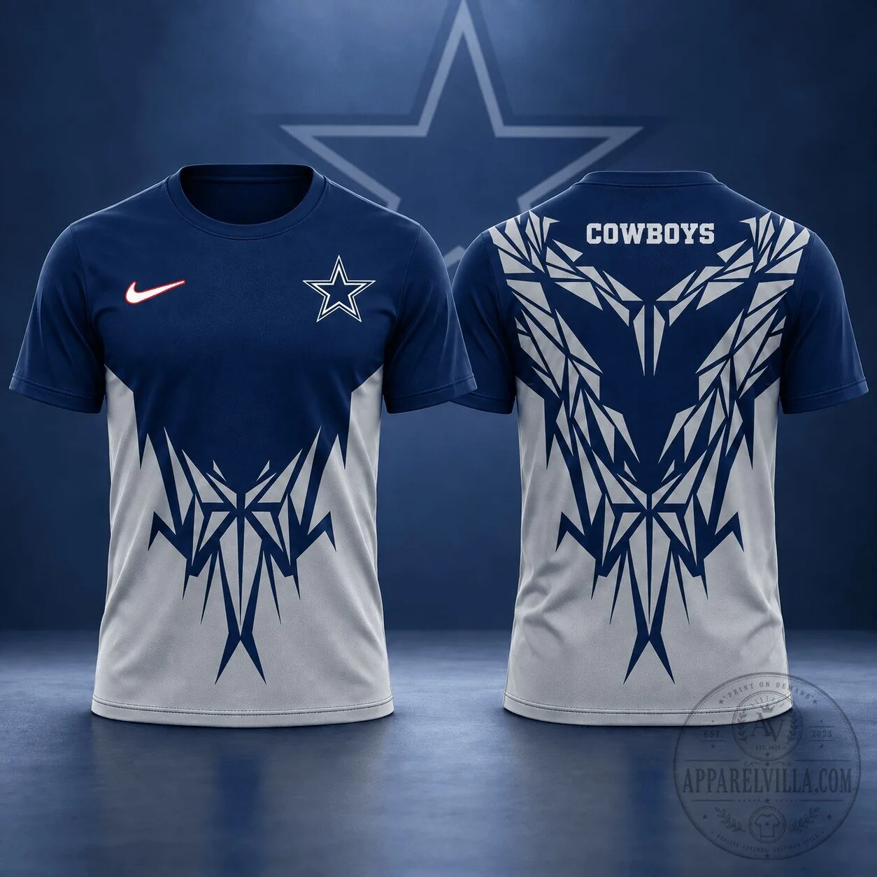 Dallas Cowboys NFL Fan Shirt Tribal Graphic Design Football Team T-Shirt