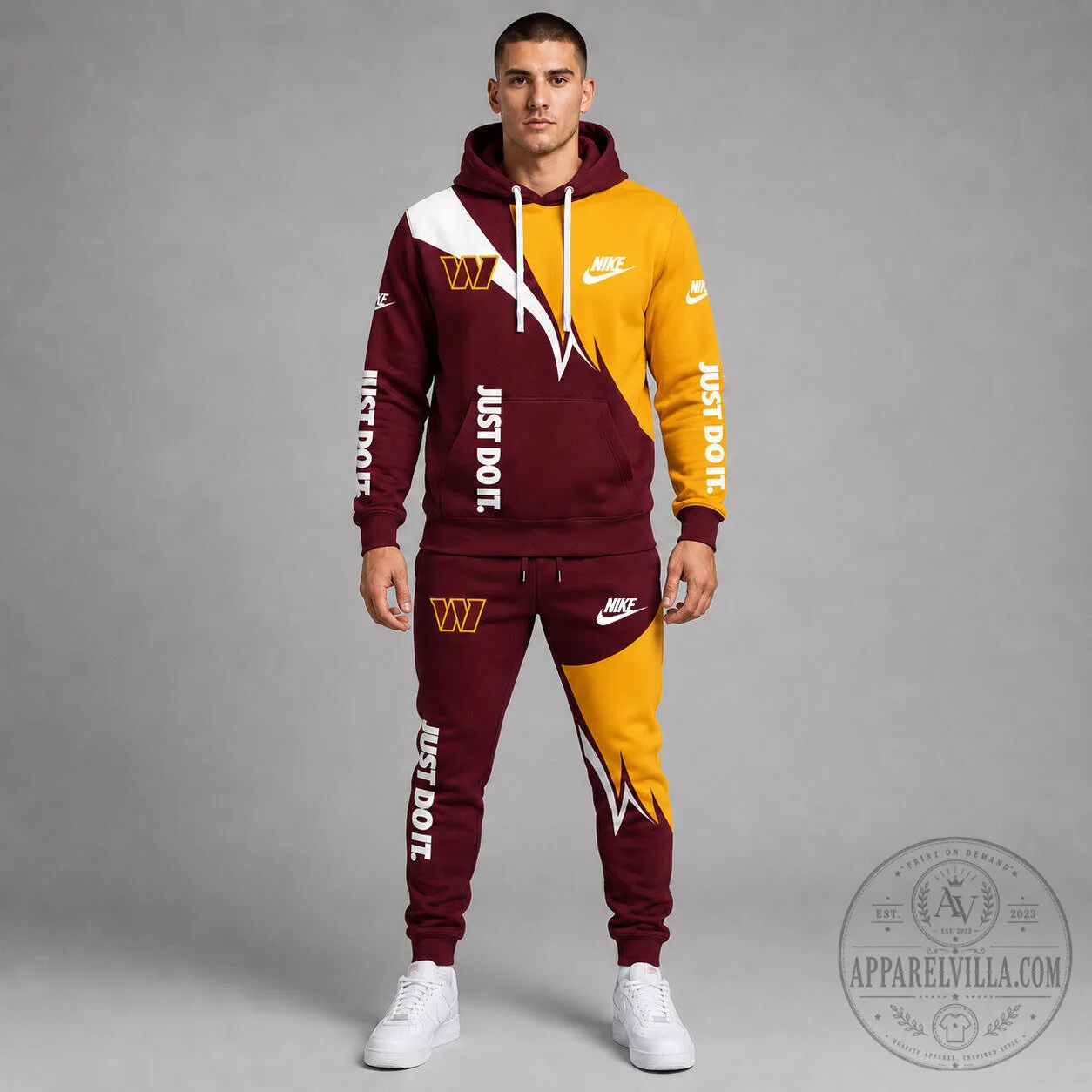 Nike Just Do It Split Color Hoodie for Washington Commanders Football Team