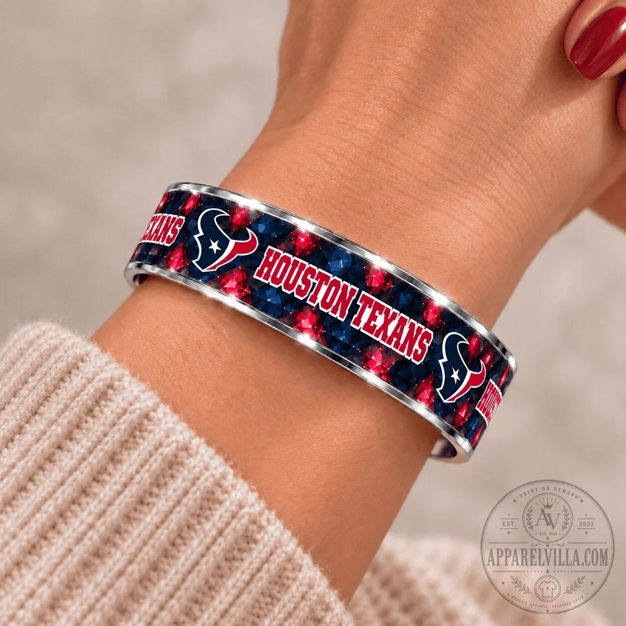 Houston Texans National Football League Fan Bracelet with Team Logo