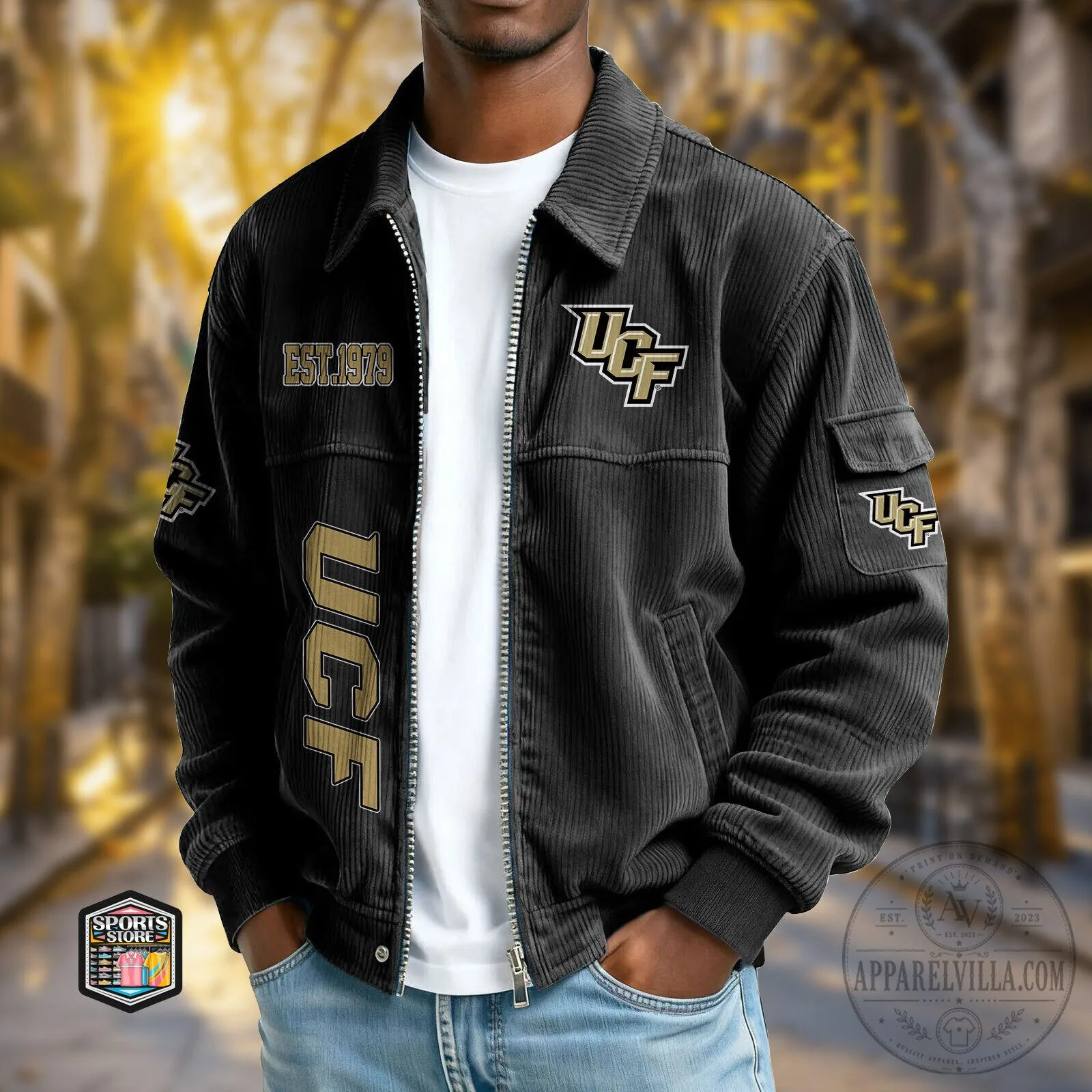 UCF Knights Established 1979 Corduroy Bomber Jacket