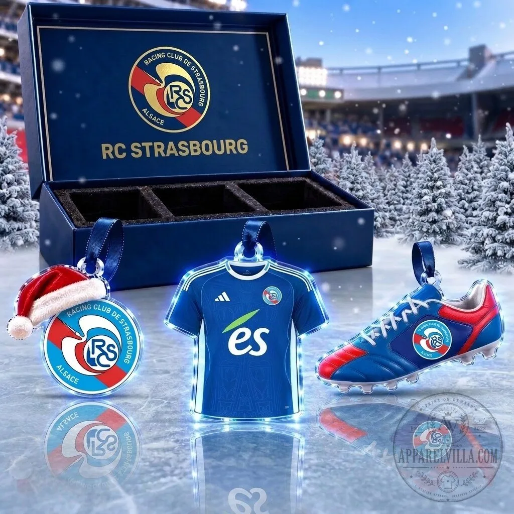Racing Club de Strasbourg Alsace Football Team Christmas Ornament Set