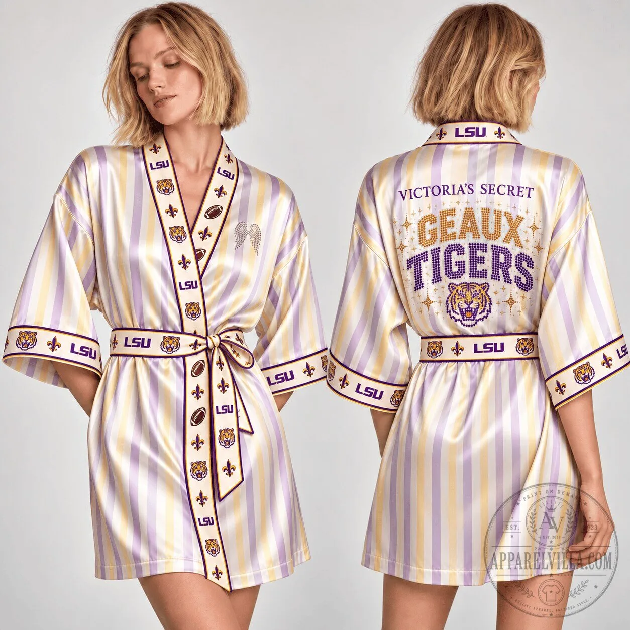 Louisiana State University Tigers Satin Robe for Women