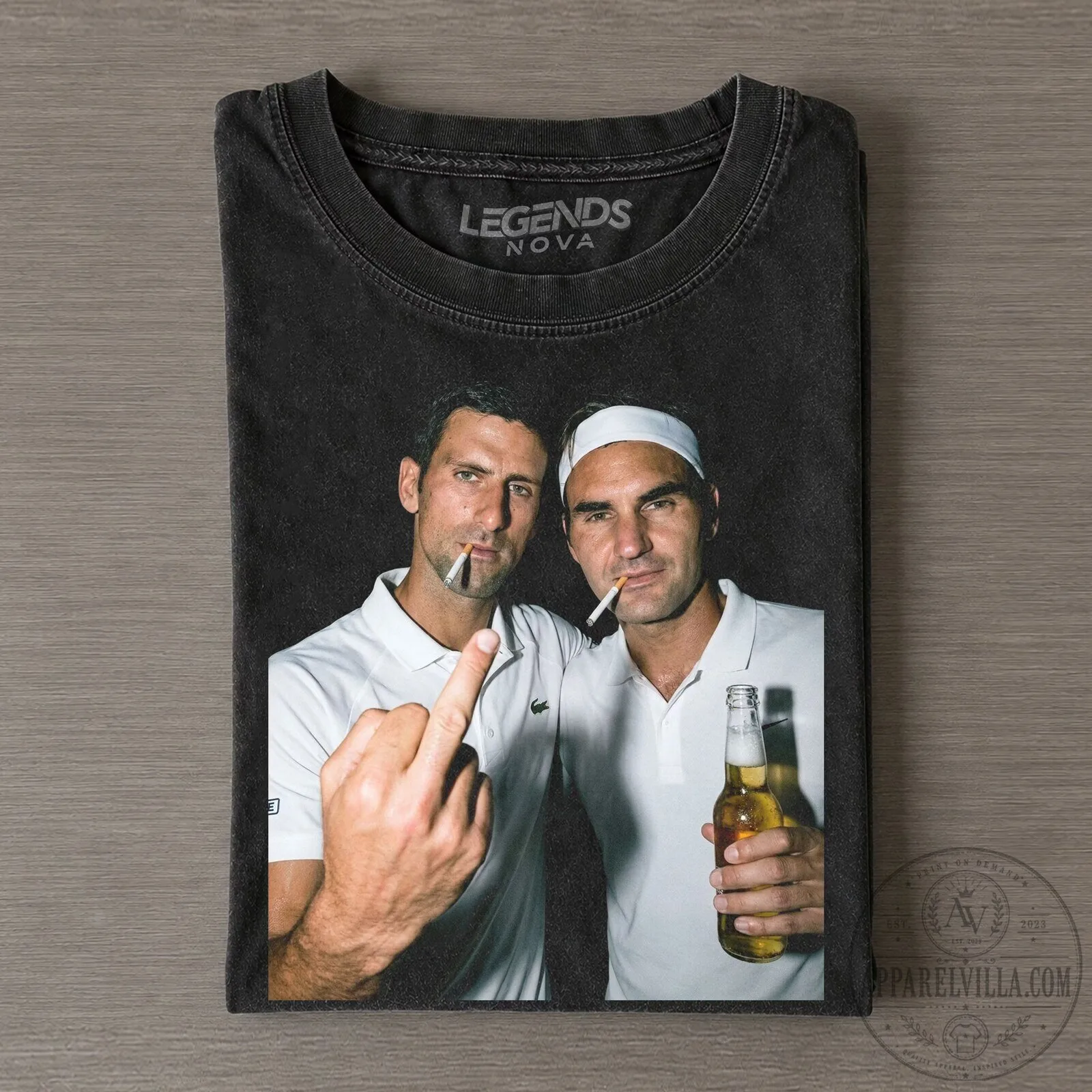 Novak Djokovic Roger Federer Legends Nova Tennis Player T-Shirt