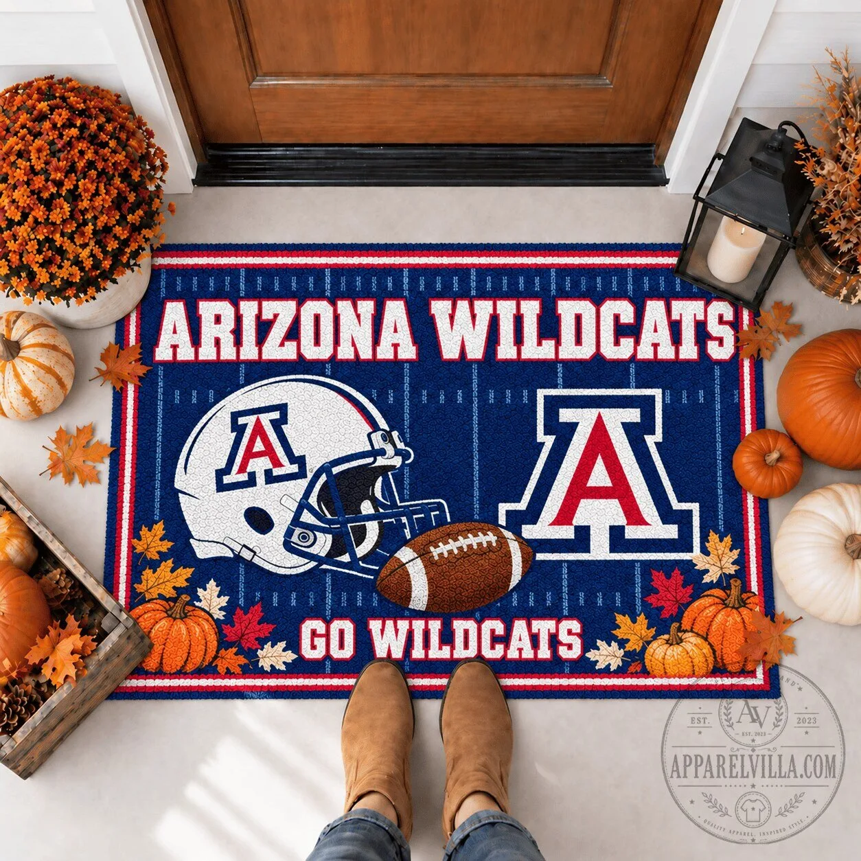 Arizona Wildcats Football Field Autumn Season Welcome Doormat