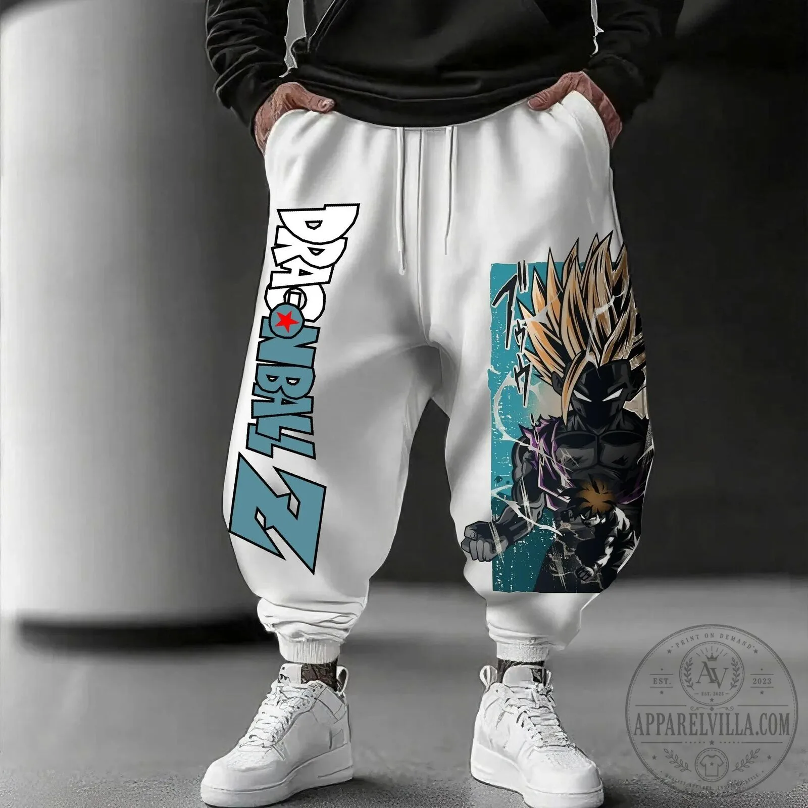Jogger Pants featuring Goku in Super Saiyan Style from Dragon Ball Z Anime Streetwear