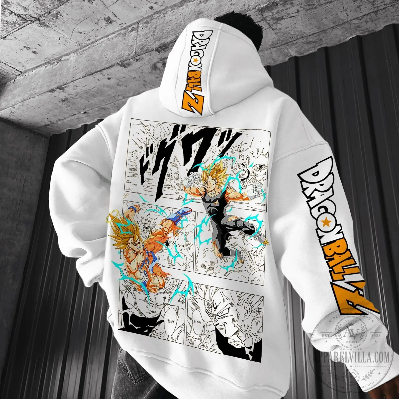 Dragon Ball Z Super Saiyan Goku and Vegeta Anime Manga Comic Strip Hoodie